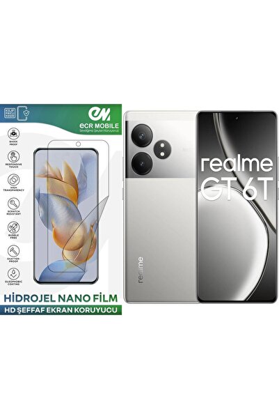 ECRMOBILE Realme GT 6T ile Uyumlu Hidrojel Ekran Koruyucu Film HD-ŞEFFAF(Temp...