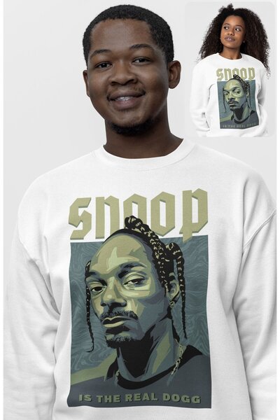Fuddy Moda Unisex Oversize kroj reper Snoop Dogg Štampano majica bez kapuljač...