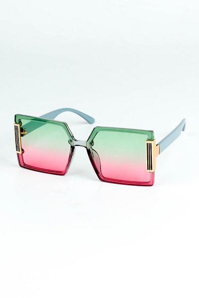 Di Caprio Women's Green Uv400 Protection Rectangular Model Sunglasses