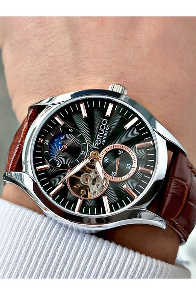 Ferrucci men's Wristwatch - Special Design, Fully Automatic, Waterproof Leather Band