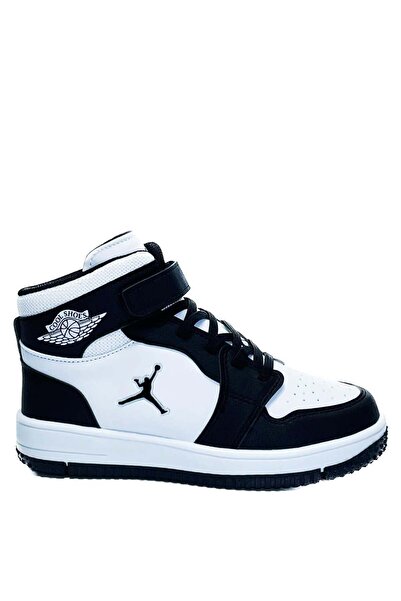Kidx Haykat Jordan Siyah Beyaz Unisex Çocuk Bilekli Spor Ayakkabı