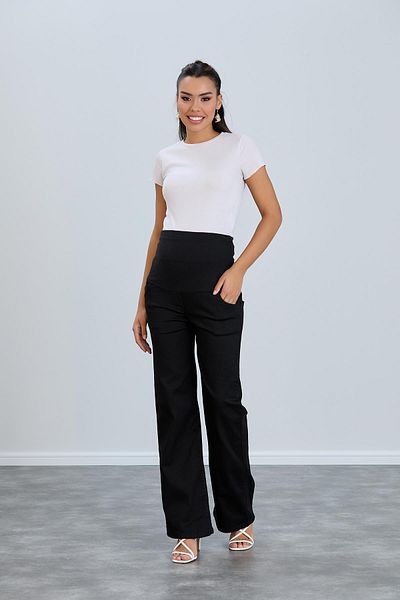 Işşıl 8798-pantaloni de denim cu picioare largi din Lycra de maternitate