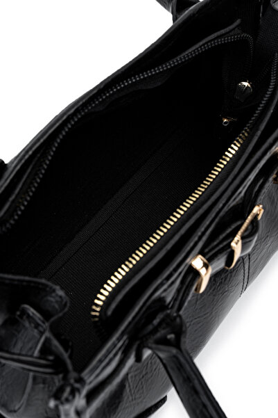 minebag Штучна шкіра Жіноча сумка через плече - з ременем, деталізована та з шипами, чорна