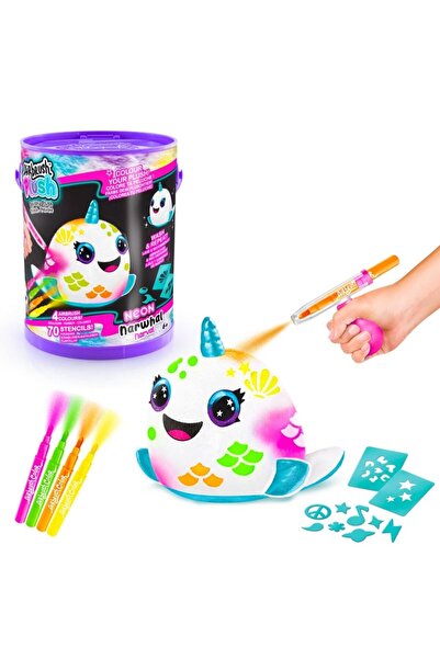 MEGA Airbrush Plush Squishy Peluş Neon Narwhal