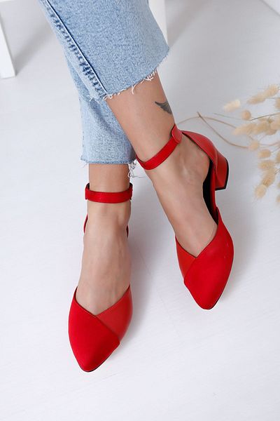 Hayalimdeki Ayakkabı Red Holly Heeled Suede Shoes