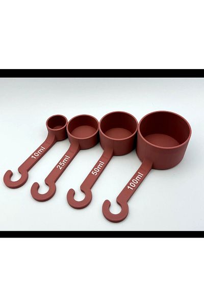 3D DESİNG MARKET Kitchen Measuring Cup Set 4 Pieces - 10ml 25ml 50ml 100ml