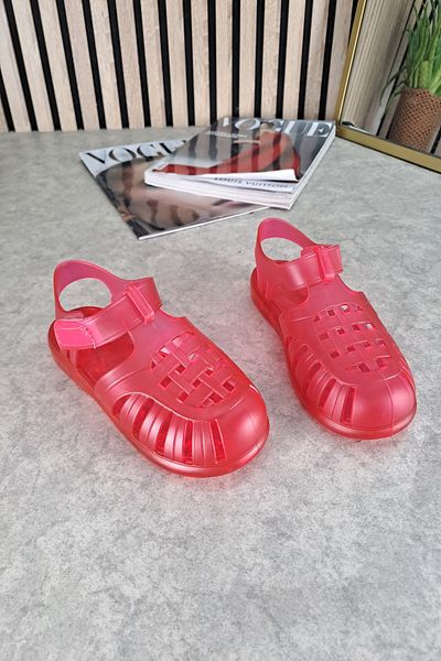 İmerShoes Γυναικεία Παιδικά Κόκκινα Παπούτσια Θάλασσας Beach Pool Gel Look Αντιολισθητική Σόλα Σανδάλια 309