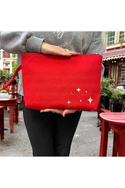 Atölye No 35 Kulturtasche Damen, Kosmetiktasche Rot, 32x24 Cm