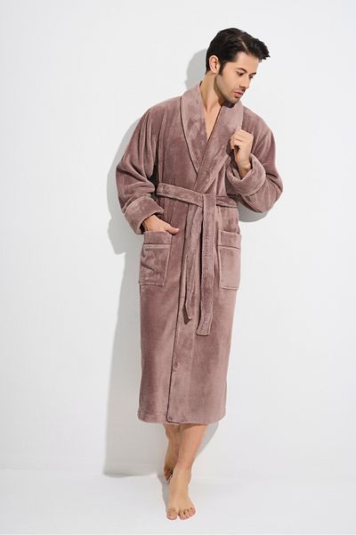 Nuşa Ανδρικό μπουρνούζι Şalyaka Piping Triga Bamboo Cotton