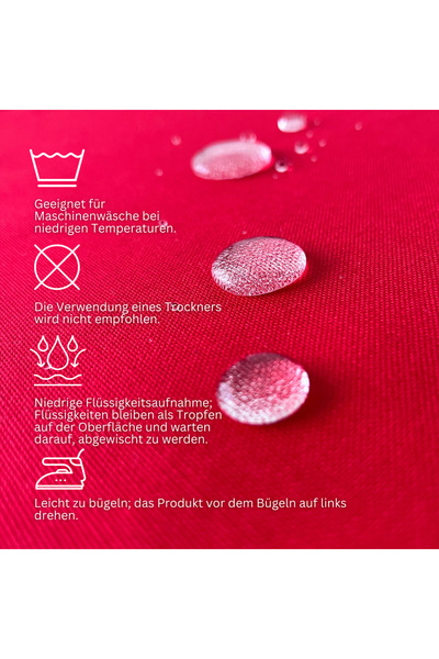 Atölye No 35 Tischsets Weihnachten, 4er Set Rot Gold Rentier-stickerei, Abwaschbar 45x35 Cm