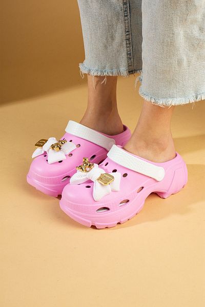 Pembe Potin Γυναικεία Ροζ Λευκή Eva Sea Beach Doctor Nurse Hospital Comfort Άνετα σανδάλια Παντόφλες