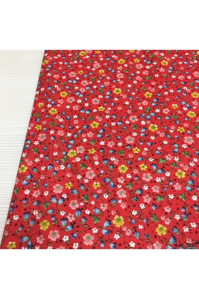 evimrenk Çıtır Çiçek Desenli Poplin Kumaş - Nevresim - Çarşaf - Hobi - Elbise - Geniş En 240 cm