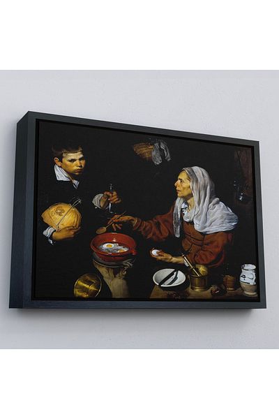 Harita Sepeti Diego Velázquez με χρυσό πλαίσιο - Η ηλικιωμένη που μαγειρεύει αυγά Πίνακας - Η ηλικιωμένη που τηγανίζει τα αυγά