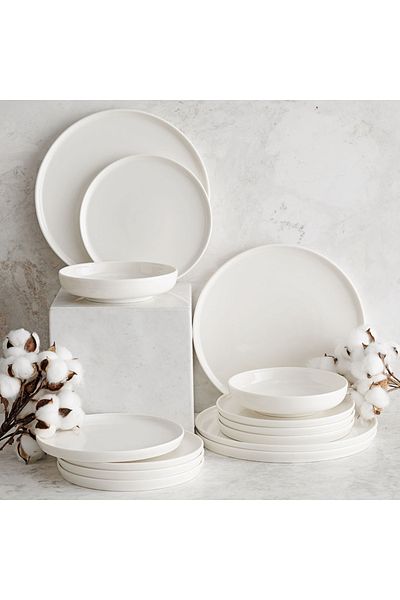 Mudo Home Ephesus White Cake Plate Set 6 Pieces -20Cm