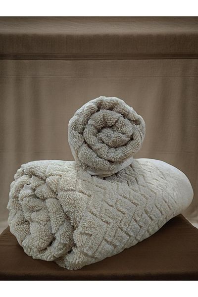 BEYAZTOPTAN Quality 100% Cotton 100×150 - 50×90 cm Microcotton Bath and Hand Face Towel Set