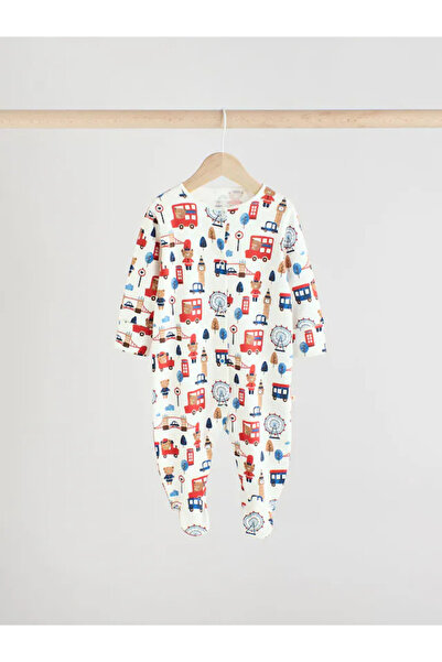 Next Baby Organic Cotton Red/Blue Commuter Patterned 3-Piece Sleeping Bag Set Alyae5601