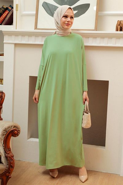 Neva Style Mânecă liliac Hijab verde Ferace 17801cy