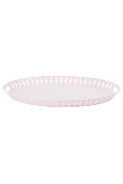 Binbirreyon Steel Serving Tray Oval Tray 39X52Cm Ra094