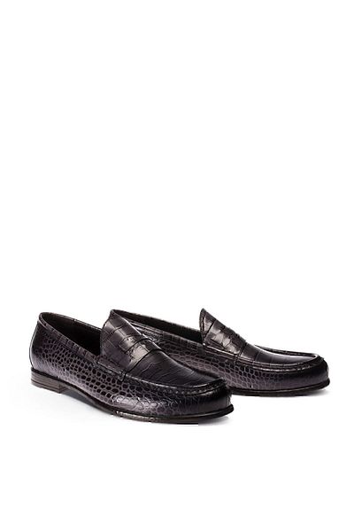 Deery Ανδρικά Loafer Παπούτσια Grey Crocodile 01510MSYHC02