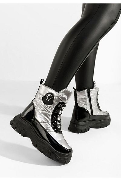 B T Shoes Apreschiuri dama argintii Louisa