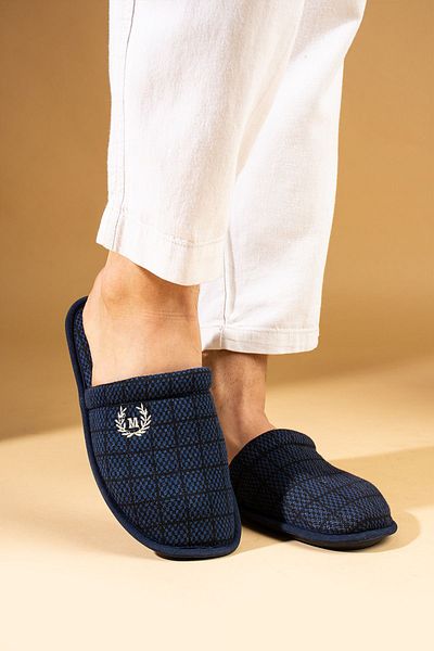 Pembe Potin Ανδρικές παντόφλες επισκεπτών Navy Blue - Σχέδιο Γαμπρού Πακέτο Προίκας