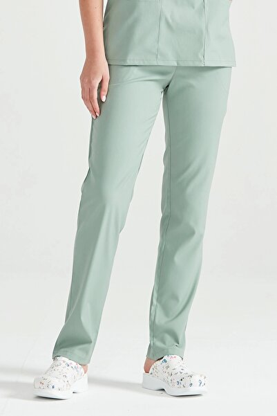 Moodamedikal Unisex Küf Yeşili Tek Alt Terikoton Ince Kumaş Renkli Dr Greys Kesim Forma.