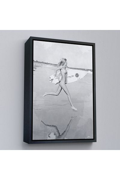 Harita Sepeti Γυναικείος πίνακας σε καμβά Nude Surfer με χρυσό πλαίσιο