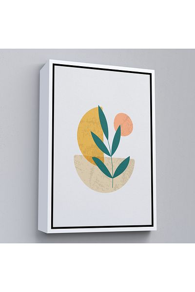Harita Sepeti Pictură cu forme abstracte nordice moale cu cadru alb