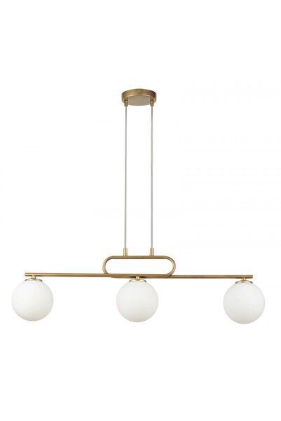 NZL Lighting Üçlü Camlı Yemek Masası Avize ve Camlı Sarkıt Avize