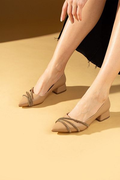 Pembe Potin Nut Classic Heel Comfortable Fit Jewelled Wedding Engagement Night Evening Dress Shoes