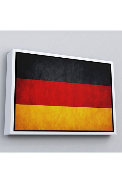 Harita Sepeti Pictură rustică învechită cu steagul Germaniei cu cadru alb, decor pentru casă și birou