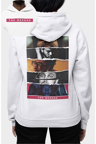 Fuddy Moda Oversize The Weeknd Photo Back Φούτερ με κουκούλα με στάμπα, φούτερ με θέμα Unisex Rapper