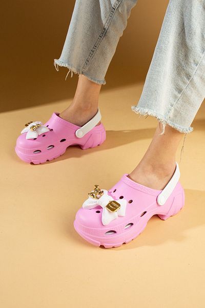 Pembe Potin Γυναικεία Ροζ Λευκή Eva Sea Beach Doctor Nurse Hospital Comfort Άνετα σανδάλια Παντόφλες