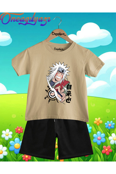 oneagılyazı Anime Štampano Oversize kroj Dječje šortseve T-shirt setovi