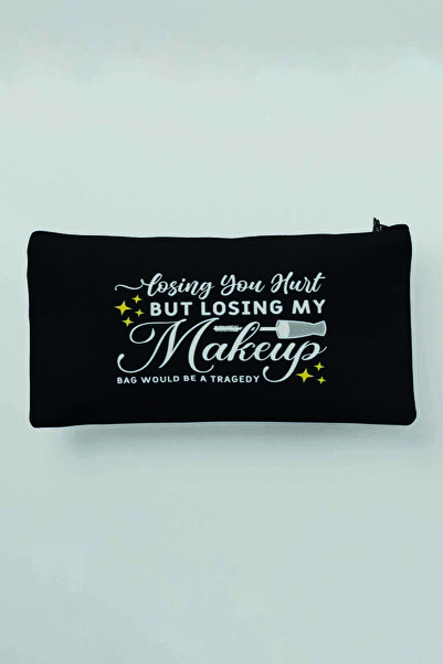 qoeuyl boutique Чорна тканинна косметичка - пенал-гаманець