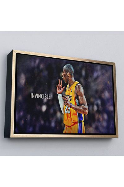 Harita Sepeti Tablou pe pânză Kobe Bryant Invincible Black Mamba cu cadru auriu