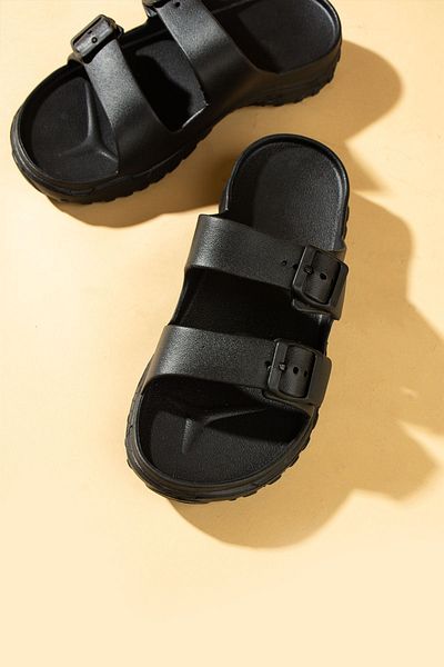 Pembe Potin Unisex Black Eva - Άνετα σανδάλια παντόφλες, Comfort for Sea, Beach, Doctor and Nurse