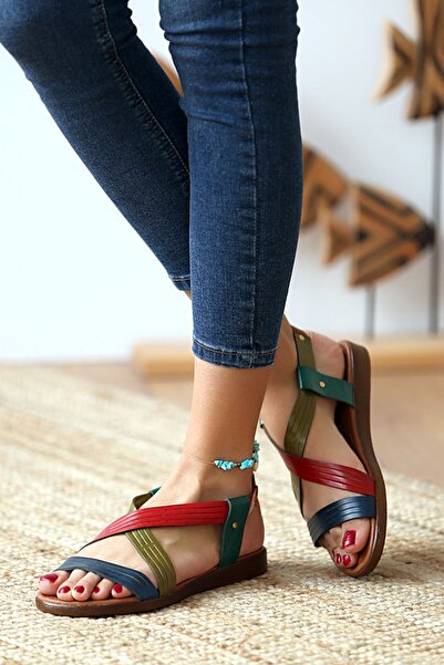 Pembe Potin Multi Sandals Genuine Leather