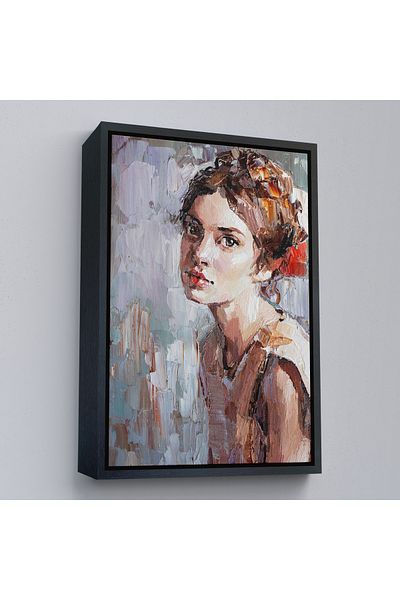 Harita Sepeti Young Girl Innocent cu cadru de aur, pictură pe pânză cu aspect de ulei