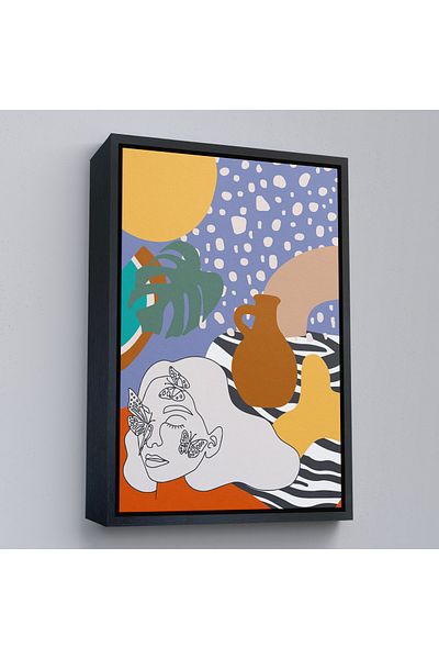 Harita Sepeti Pictură abstractă colorată pentru femei cu cadru auriu