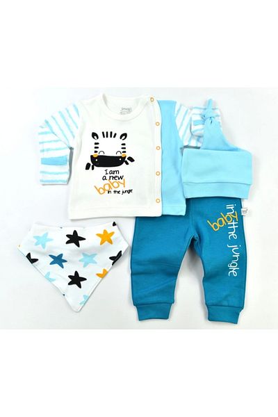 İmaj Baby Zebra Men's 4-Piece Hospital Discharge Set Without Booties