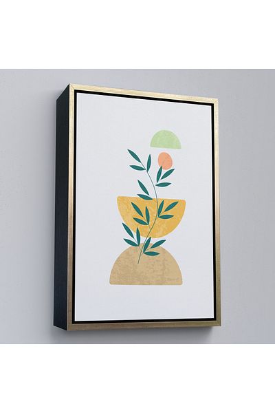 Harita Sepeti Pictură cu forme abstracte nordice moale cu cadru auriu