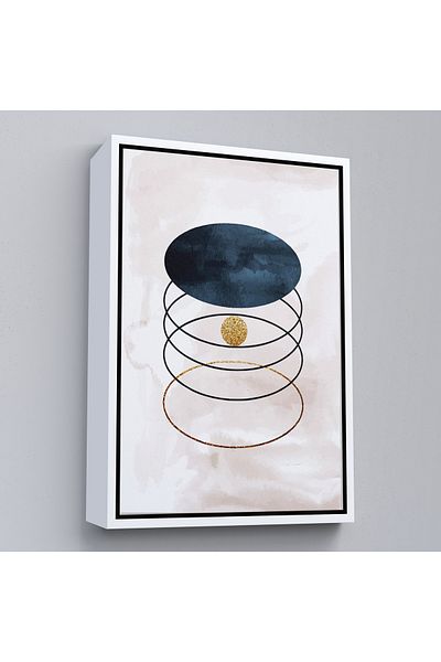 Harita Sepeti Pictură abstractă în acuarelă circulară cu cadru alb