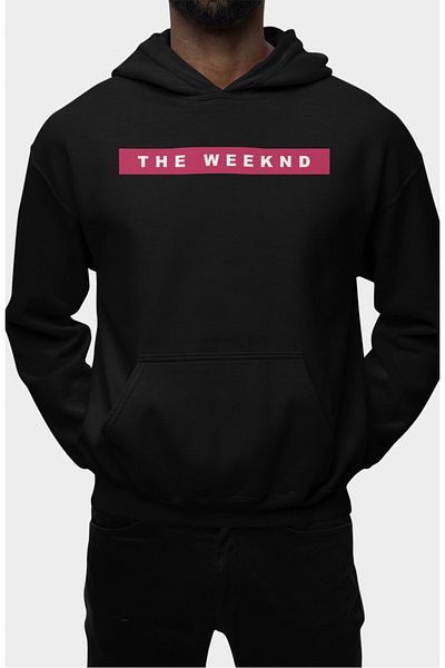 Fuddy Moda Суитшърт с качулка и качулка с щампа на гърба The Weeknd, унисекс качулка с рапърска тема