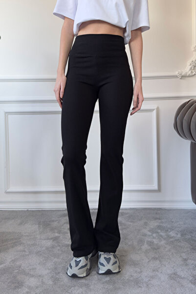 MAGARDE Modelové legíny značky Flare Leg - ČERNÉ