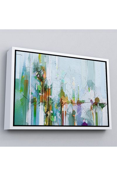 Harita Sepeti Rama albă Modernă Stil Abstract Flori Pictură în ulei Aspect Decorativ Pictură murală pe pânză