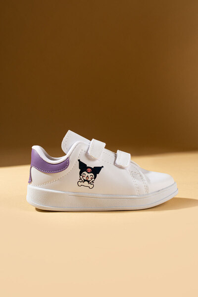 Pembe Potin Λευκά λιλά Unisex χαριτωμένα και άνετα παιδικά αθλητικά παπούτσια με ταινία Velcro