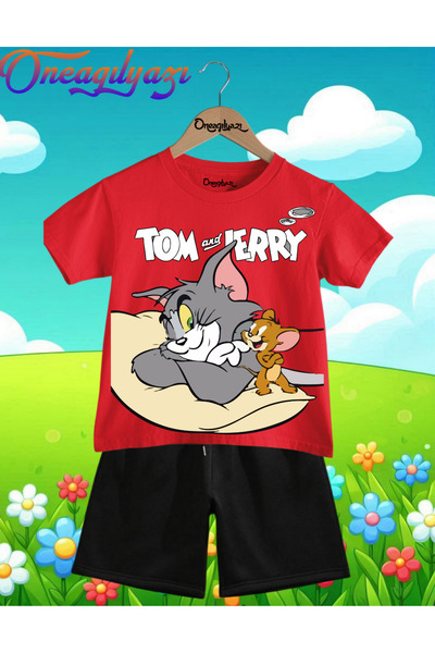oneagılyazı TOM I DŽERI Štampano Oversize kroj Dječje šortsevi T-shirt setovi
