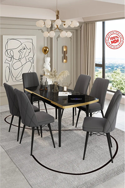 florit mobilya masamıza buyurun 6 Kişilik Açılır Masa Babyface Sandalye Takımı Mutfak Masası Takımı Salon  Yemek Masası Masa Takımı