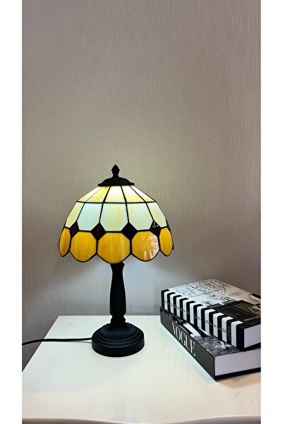 Genel Markalar El Yapımı Vitray Retro Barok Abajur Masa Lambası Oturma ve Yatak Odası kahve beyaz siyah